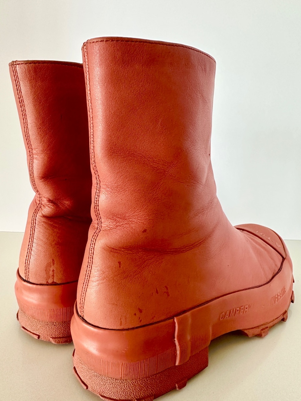 Camper Traktori Boot In Vulcanized Red Calfskin Leather EU 38 CamperLab - Picture 11 of 16